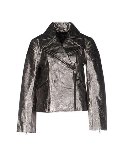 Shop Marc By Marc Jacobs Biker Jacket In Silver