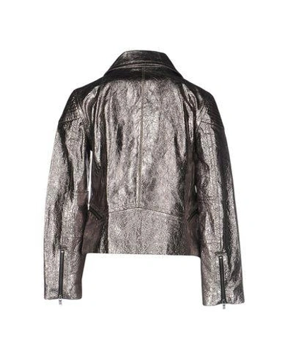 Shop Marc By Marc Jacobs Biker Jacket In Silver