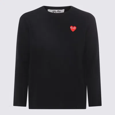 Comme Des Garçons Play Black Layered Double Heart Long Sleeve T-shirt