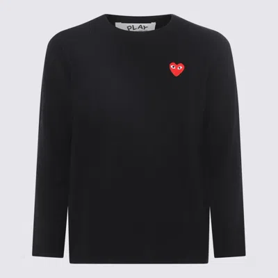 Comme Des Garçons Play Black Layered Double Heart Long Sleeve T-shirt