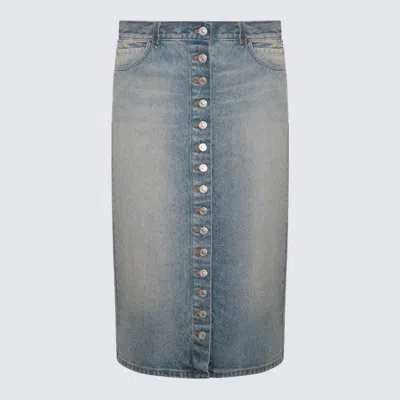 COURRÈGES COURRÈGES BLUE COTTON DENIM SKIRT 