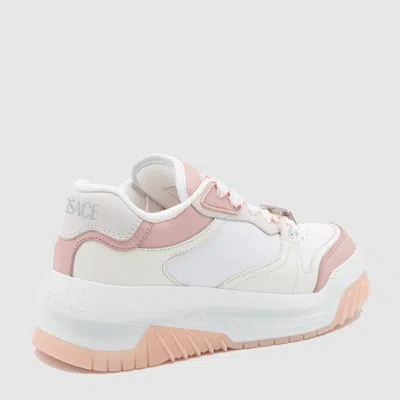 Versace Leather Sneakers With Greca Detail