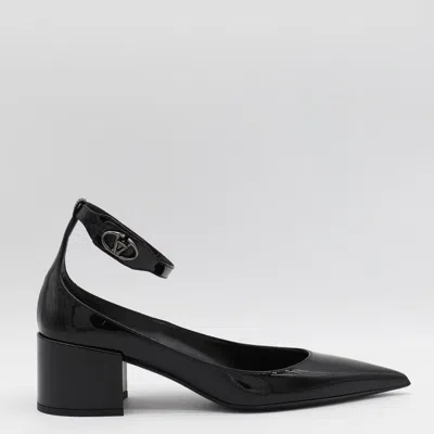 Valentino Vlogo Lockette Leather Ankle Strap Pumps