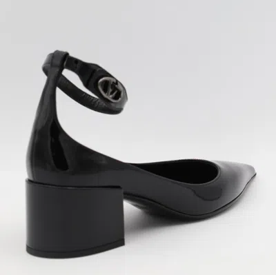 Valentino Vlogo Lockette Leather Ankle Strap Pumps