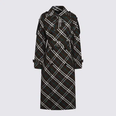Burberry Women Long Trench Coat In Cotton Blend