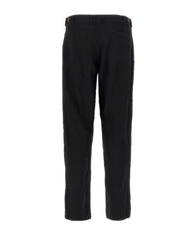 Comme Des Garçons Front Pleated Trousers With Back And Side Pockets In Black