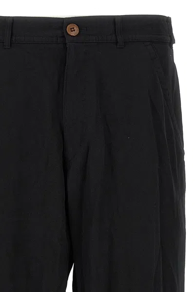 Comme Des Garçons Front Pleated Trousers With Back And Side Pockets In Black
