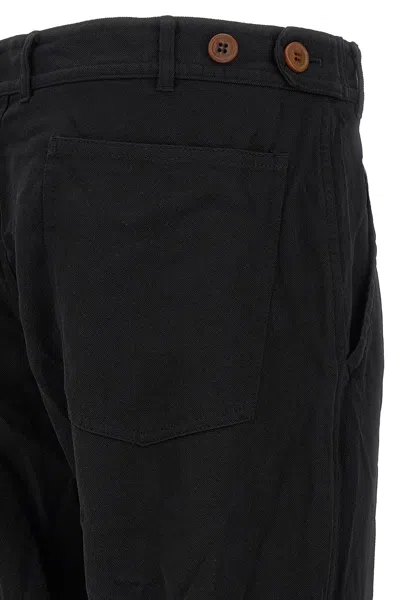 Comme Des Garçons Front Pleated Trousers With Back And Side Pockets In Black