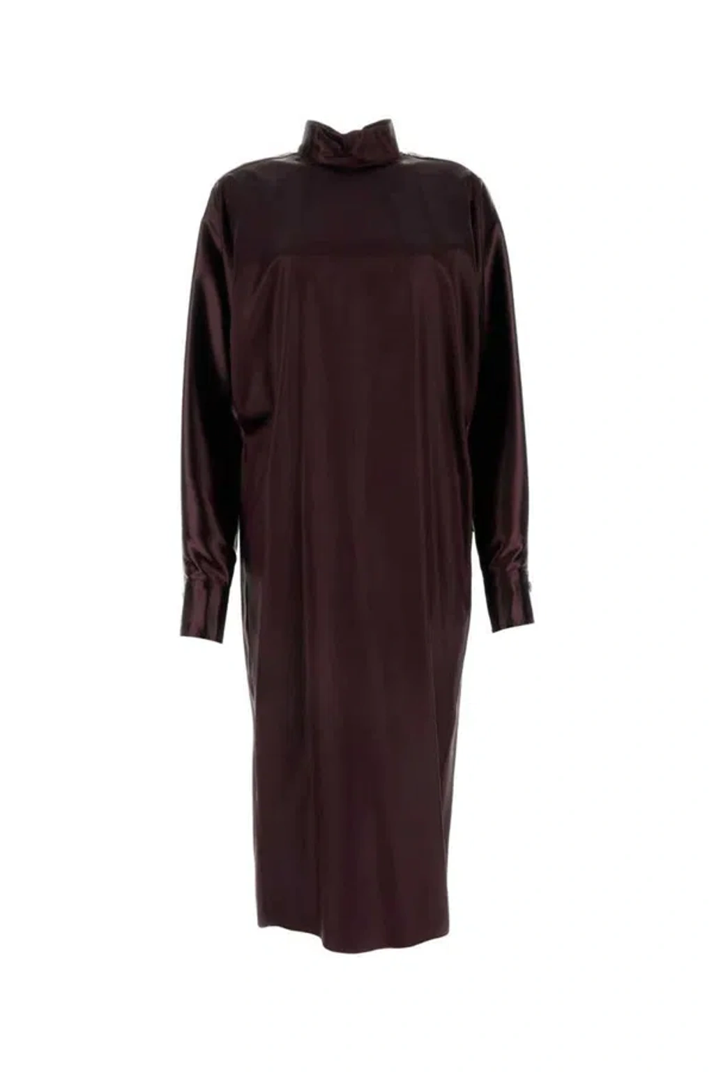 Ferragamo Burgundy Satin Dress In Red | ModeSens