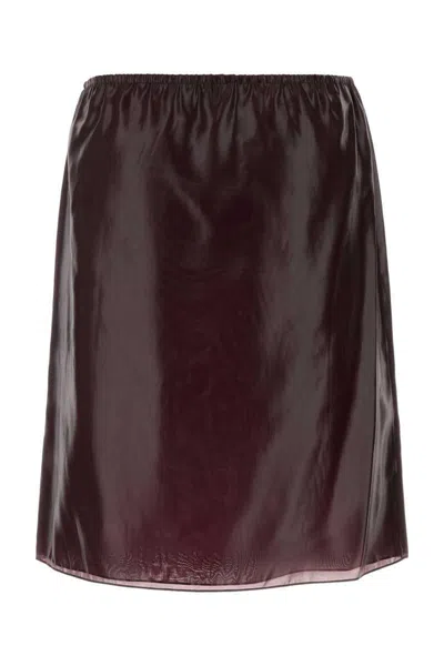 Ferragamo Stretchy Waistband Shiny Short Skirt