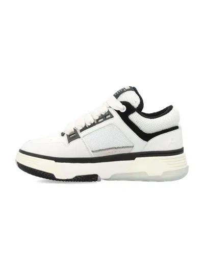 Amiri White And Black Chunky Sneakers With Logo Detail In Leather And Mixed Tech Fabrics Man In White
