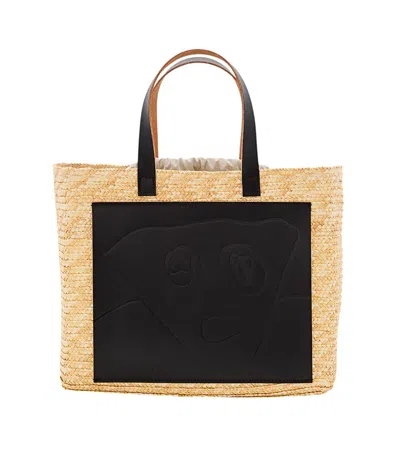 Plan C Woven Raffia Shopper Bag In Multi