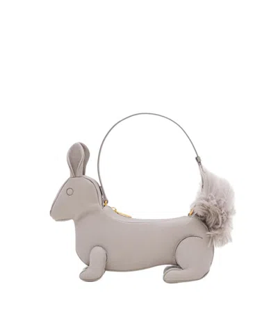 Thom Browne Rabbit Baguette Bag In Gray