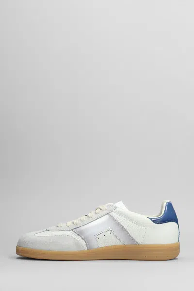 Santoni Dbs Leather And Suede Sneakers