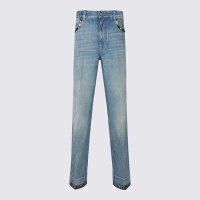 Valentino Straight-fit Denim Pants With Colorful Embellishments