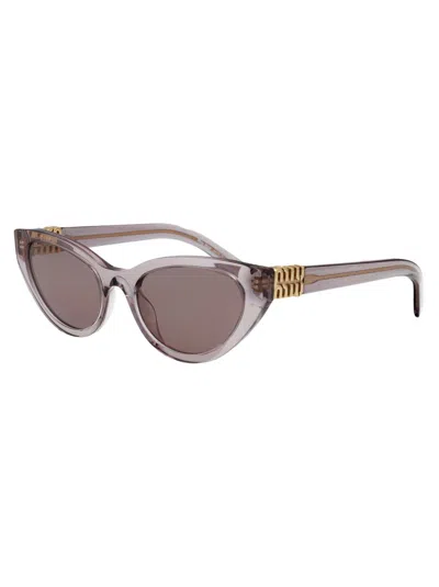 Miu Miu Malva Trasparente Acetate Sunglasses In Gray