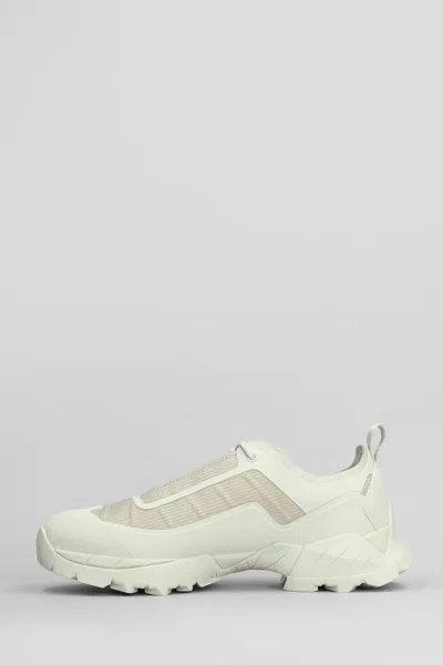 Roa Leather Detail Round Toe Sneakers In White