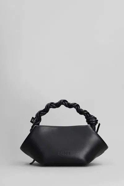 Ganni Womens Black Bou Mini Eyelet Leather Top-handle Bag In Black