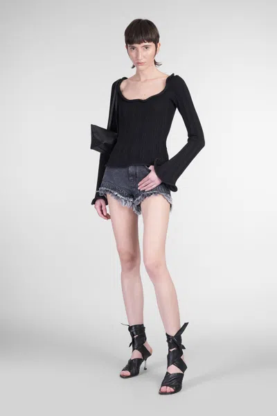 Séfr Thea Shorts In Black Cotton