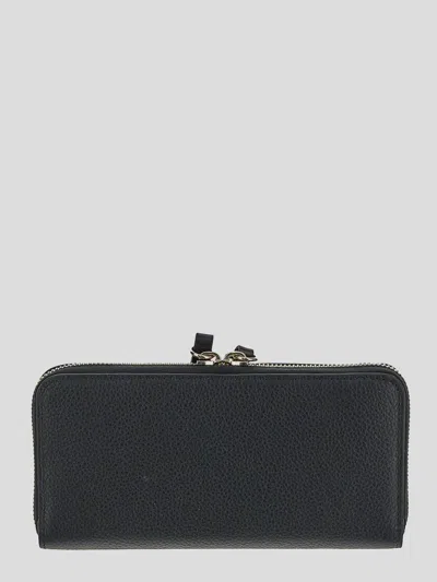 Chloé Alphabet Black Zipped Wallet In Black