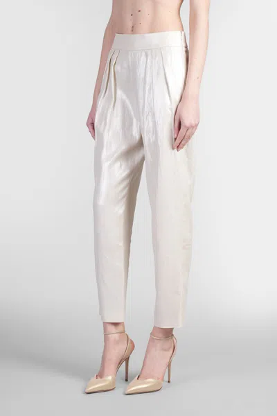 Giorgio Armani Laminated Linen And Viscose Pleated Trousers