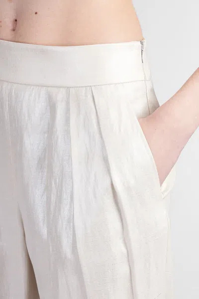Giorgio Armani Laminated Linen And Viscose Pleated Trousers