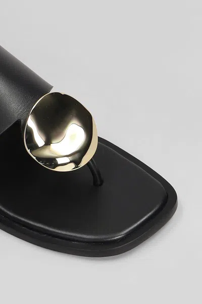 Guilhermina Dafne Leather Sandals In Black