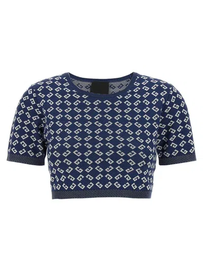 Givenchy Short Sleeve Crew Neck Geometric Pattern Top