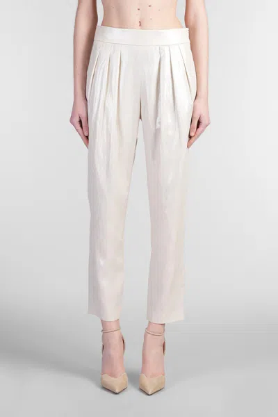Giorgio Armani Laminated Linen And Viscose Pleated Trousers