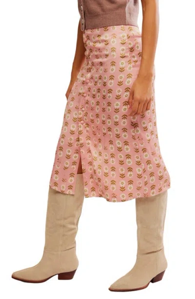 Free People Analise Polka Dot Button-up Midi Skirt