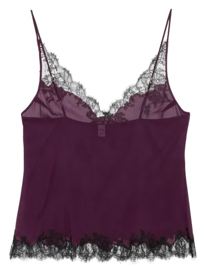Carine Gilson Calais-caudry Slip Camisole In Purple