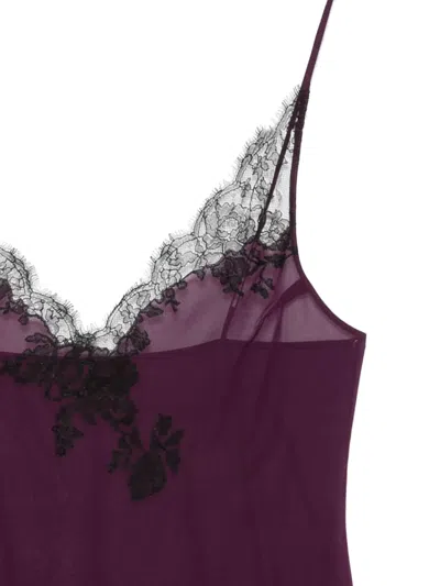 Carine Gilson Calais-caudry Slip Camisole In Purple
