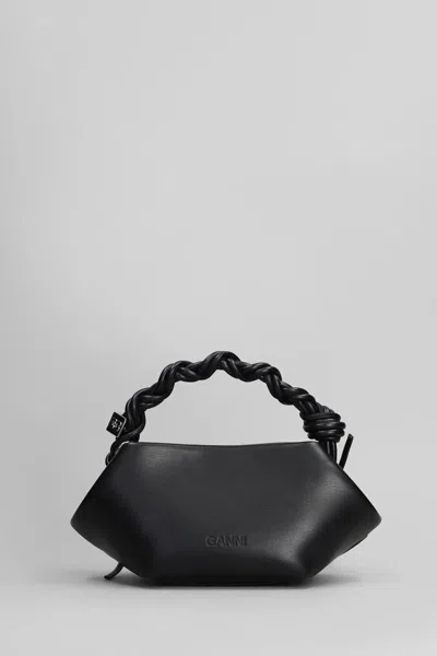Ganni Womens Black Bou Mini Eyelet Leather Top-handle Bag In Black