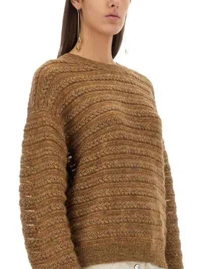 Isabel Marant Étoile Marant Etoile Long-sleeved Crewneck Sweater In Brown