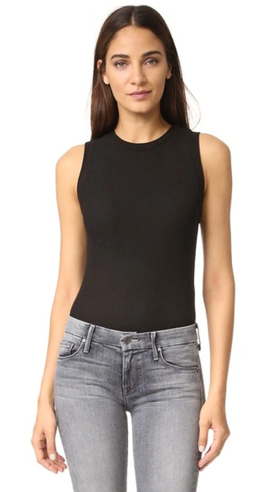 Shop Getting Back To Square One The Sleeveless Bodysuit In Black