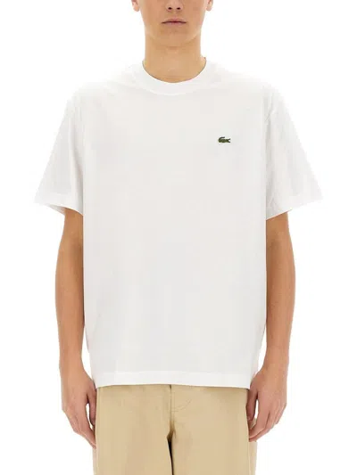 Lacoste Short Sleeve Crew Neck Pima Cotton Jersey T-shirt In White