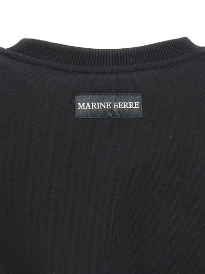 Marine Serre Cropped Black Long-sleeve Top With Minimalist Design