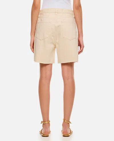 Frame Beige Shorts In Brown