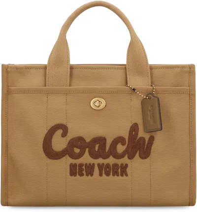 Coach Cargo Logo-embroidered Canvas Tote In Burgundy