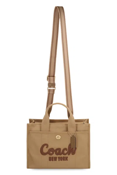 Coach Cargo Logo-embroidered Canvas Tote In Burgundy