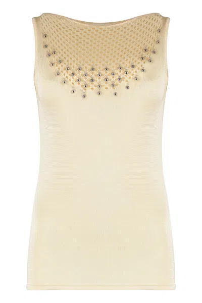 Rabanne Knitted Top In Yellow