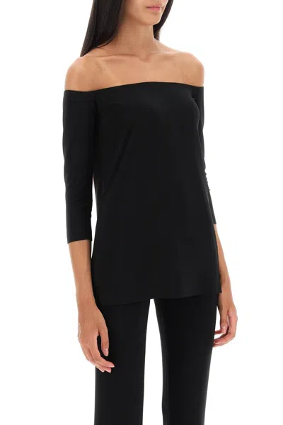 Norma Kamali Off Shoulder Jersey Top In Black