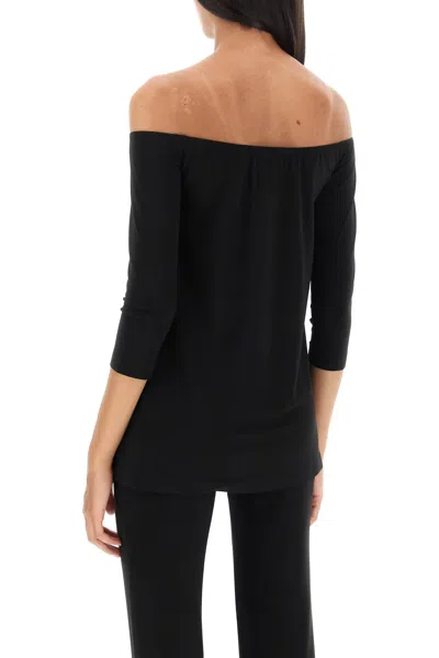 Norma Kamali Off Shoulder Jersey Top In Black