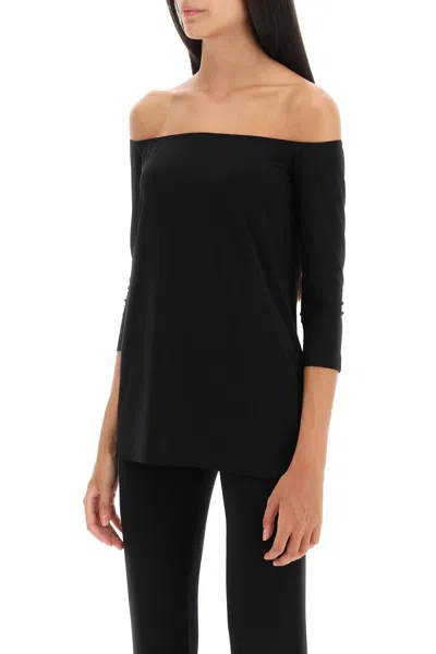 Norma Kamali Off Shoulder Jersey Top In Black