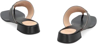 Valentino Garavani Vlogo Signature Thong Sandal In Calfskin 20mm Woman Black 41