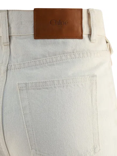 Chloé Women Jeans With Mini Pockets In White