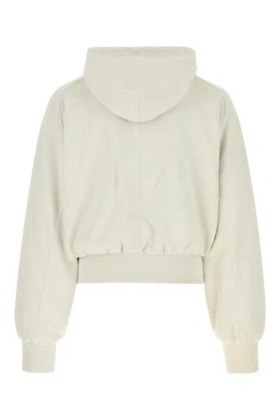 Entire Studios Cotton Sweatshirt With Front Pocket And Hood In White