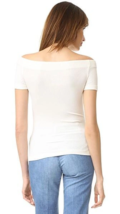 Shop Getting Back To Square One Off Shoulder Tee In Vanilla