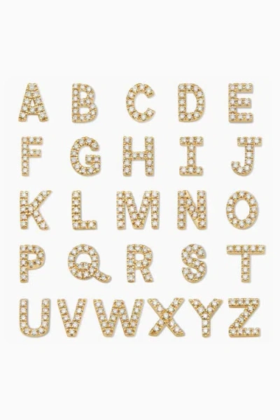 Oradina 14k Gold Luxe Letter Diamond Initial Single Stud In Gold