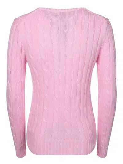 Polo Ralph Lauren Cable Knit Crew Neck Sweater Knitwear Rose In Pink